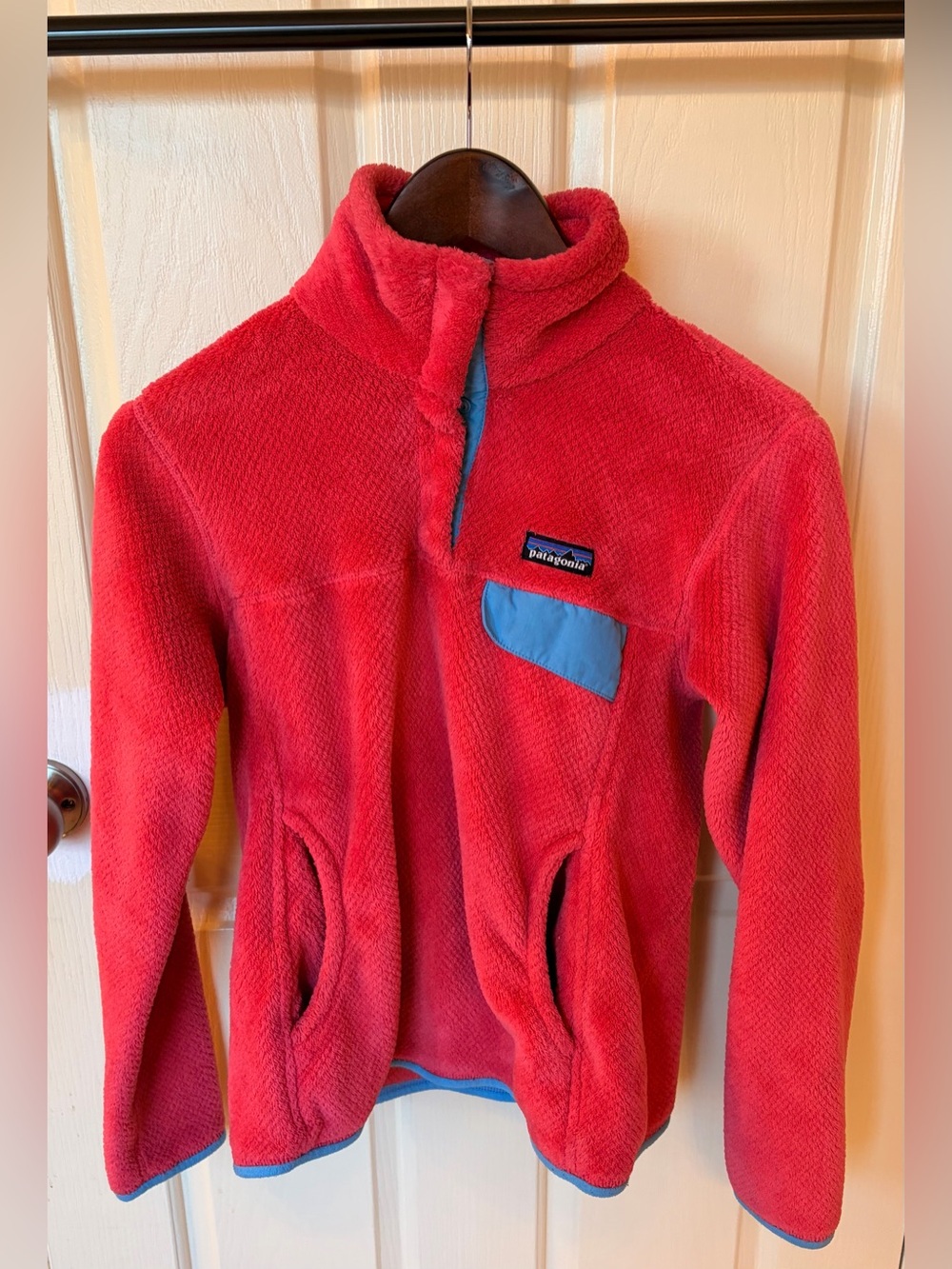 Patagonia Snap T Fleece Pullover Coral/Blue Women's Small